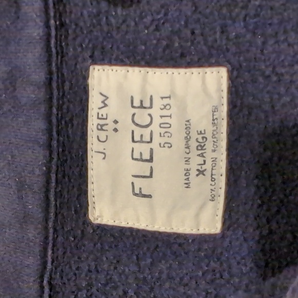 J Crew Navy Blue XL Fleece Sweatshirt - Picture 3 of 4